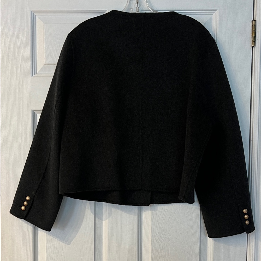 Elegant charcoal  Blazer with Gold Accent buttons - Picture 4 of 4
